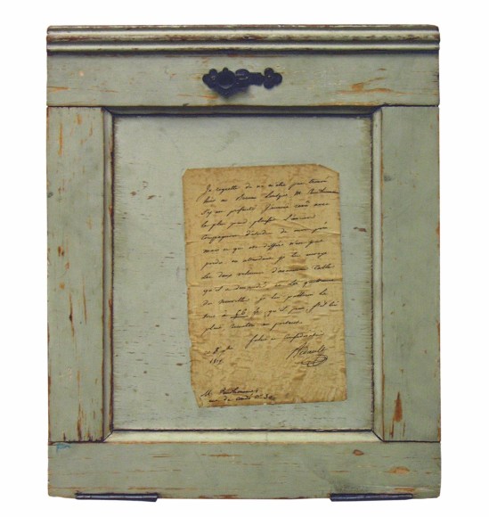 Alejandro Otero, Salut et Consideration [Greetings and Considerations], 1963. Collage on wood, 11 5/8 x 17 3/4 in. (29.5 x 45.1 cm.)