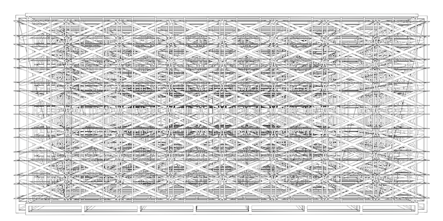Pablo Siquier, 1304, 2013. Charcoal on paper, 47 1/4 in. x 90 17/32 in.