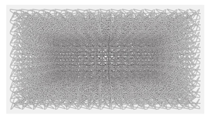 Pablo Siquier, 1608, 2016. Charcoal on paper drawing, 49 3/16 x 88 9/16 in.