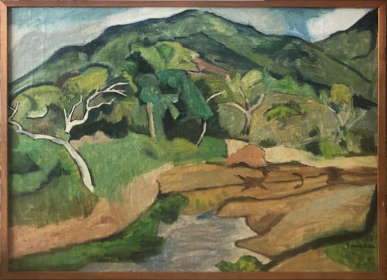 Aldo Bonadei, Landscape n.d., 1968. Oil on canvas, 19 x 27 in. (48.3 x 68.6 cm.)