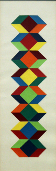 Francisco Sobrino, Untitled, 2003, collage, 11 1/4 x 5 3/4 in. (28.6 x 14.5 cm.)