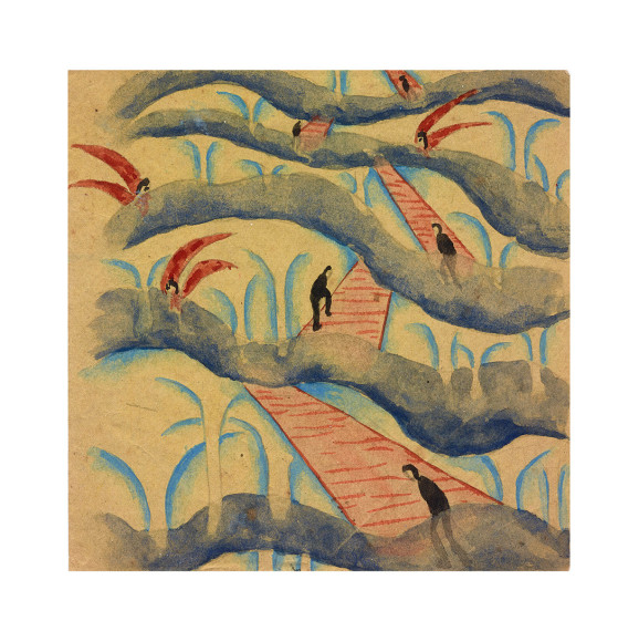 Xul Solar, Untitled. Catalogue Raisonn&eacute; #234, p. 107, c. 1919. Watercolor on paper, 6 x 6 in. (15.2 x 15.2 cm.)