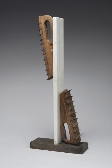 Marie Orensanz,&nbsp;Untitled,&nbsp;1990,&nbsp;Drawing and mixed media on marble,&nbsp;20 13/16 x 2 5/16 x 7 1/16 in.&nbsp;