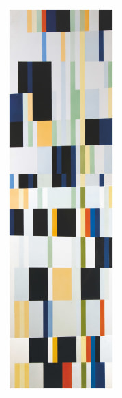 Alejandro Otero, Tabl&oacute;n 13, Bonjour M. Cezanne [Plank 13, Good Morning Cezanne], 1973-1987. Acrylic on wood and Formica, 78 11/16 x 21 5/8 in. (200 x 55 cm.)