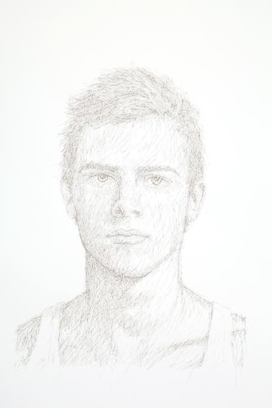 Gabriel de la Mora, R.P. I, 2012. Hair on paper, 40 7/8 in. x 26 7/8 in. x 2 3/8 in.