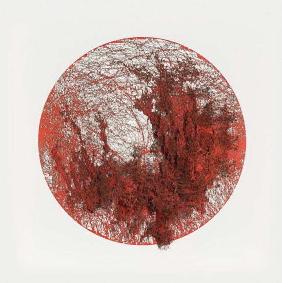 Gustavo D&iacute;az, De la Serie: &ldquo;Exc&eacute;ntricas teorias sobre la incertidumbre&rdquo; Modelo Hipot&eacute;tico 01.&nbsp;Zadeh se aproxima al borroso bosque. Se encuentra con&nbsp; Borges que dice,&nbsp;&ldquo;&hellip;en el sue&ntilde;o del hombre que so&ntilde;aba, el so&ntilde;ado se despert&oacute;&rdquo;.&nbsp;Zadeh es el so&ntilde;ado., 2019., Cut out paper, pigment, &amp;amp; colored pencil, 25 11/16 x 25 11/16 x 2 in. (65.3 x 65.3 x 5.1 cm.)