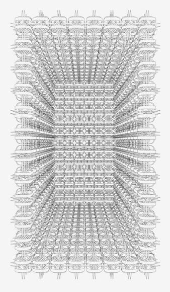 Pablo Siquier, 1503, 2015. Charcoal on paper drawing, 61 x 35 7/16 in.