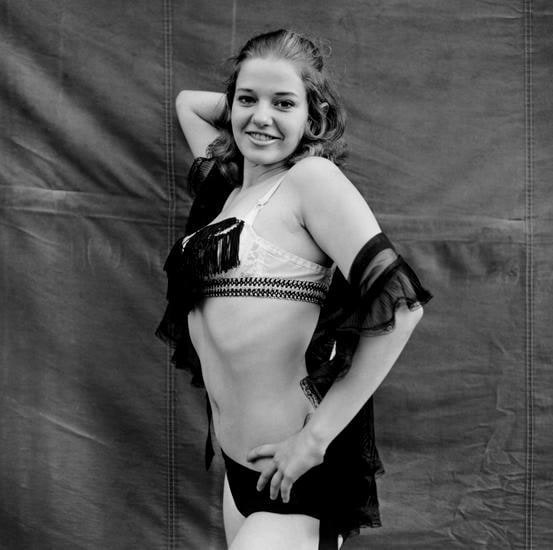 Lena's first day, Essex Junction, VT, 1973, 	From “Carnival Strippers” 