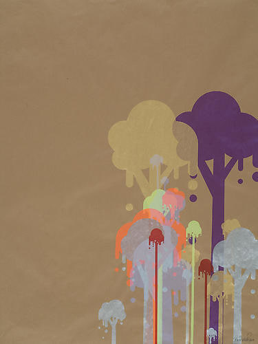Ryan McGinness, Untitled 7 (Ice Cream Trees), 2007, 50 x 39 in.