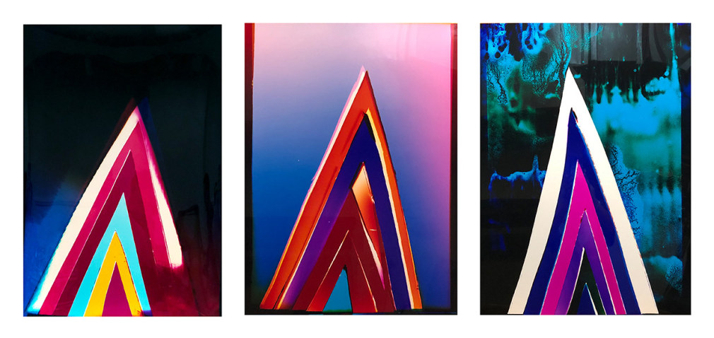 From left to right: Hot Portal - Psychic Portal - Forest Portal, 2018, 30 x 20 inches each