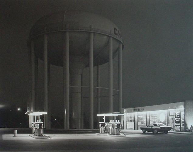 George Tice. Petit's Mobil Station. Cherry Hill, NJ.