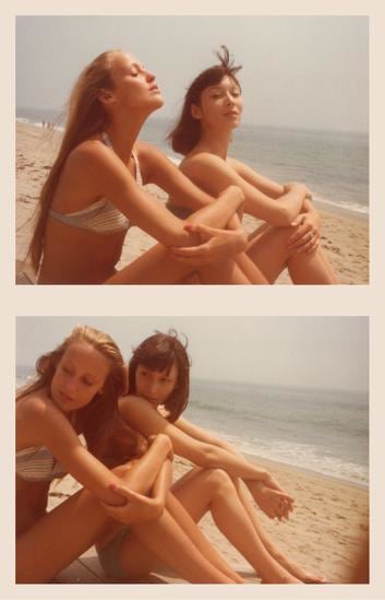 Jerry Hall and Adele Lutz, 1974, 	Two 3.25 x 4.5 inch unique vintage Kodak prints