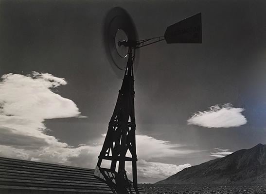 Ansel Adams, 	Windmill Spinning. Owens Valley Near Independence, California. 1935