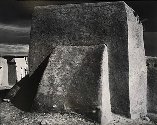Ansel Adams, 	Aspens. Rear of Church, Cordova, New Mexico. 1938