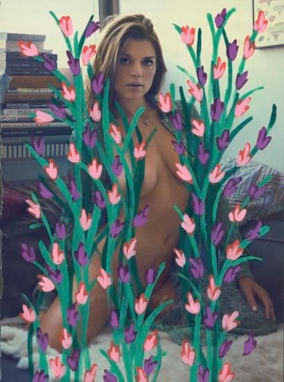 Untitled (Julia Fox by Greg Manis for Playboy, November, 2015), 2016, 	Acrylic on Magazine Page