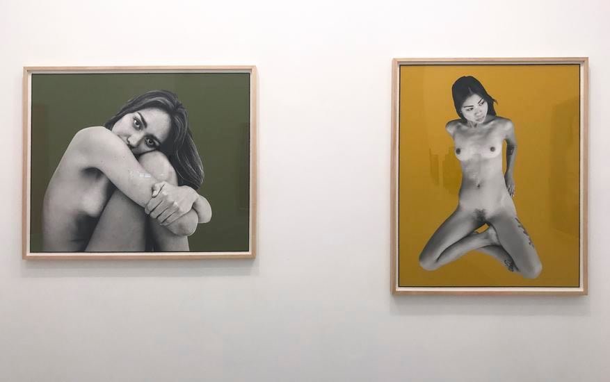 Sandi, Olive. 2017 & Kathy, Yellow. 2017, 	45 x 36 inches each