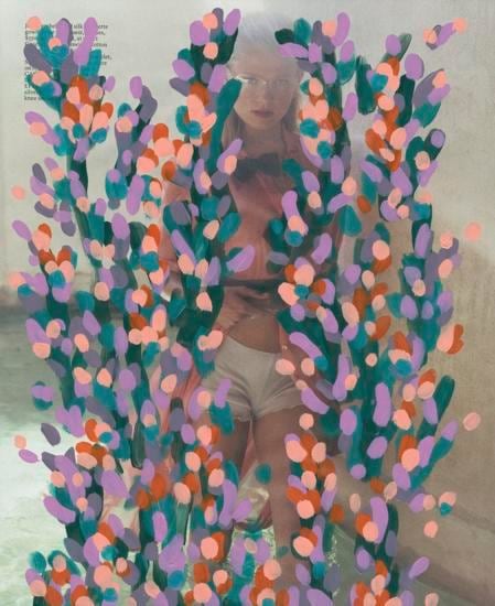 Untitled (Vita sidorkina by David Vandewal for Elle, June, 2016), 2016, 	Acrylic on Magazine Page
