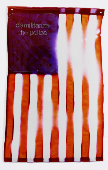 Compound Flag: Demilitarize, 2018 , 37 1/2 x 24 inches 