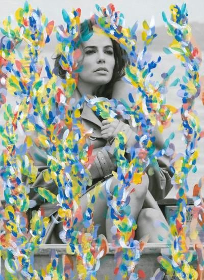 Eva Longoria by Giampaolo Sgura for InStyle Magazine, August 2015), 2016, 	Acrylic on Magazine Page