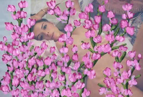 Untitled (Julia Fox by Greg Manis for Playboy, November, 2015), 2016, 	Acrylic on Magazine Page