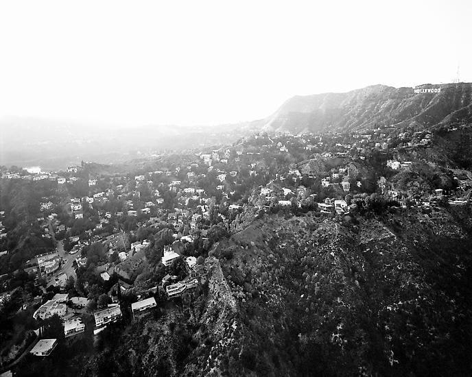 Hollywood Hills From Griffith Park, Beachwood Drive and Hollywood Reservoir at Left, 2004, 40 x 50 inches 