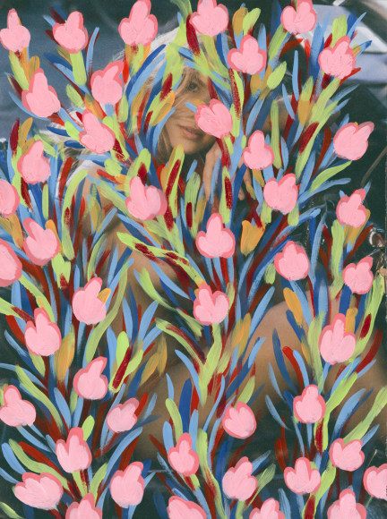 Untitled (Kristy Garrett by Sasha Eisenman for Playboy - Last Nude Playmate/Last Nude Issue, January - February 2016), 2016 , Acrylic on Magazine Page 