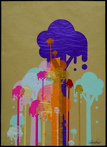 Ryan McGinness. Untitled (Ice-Cream Trees).  2007.