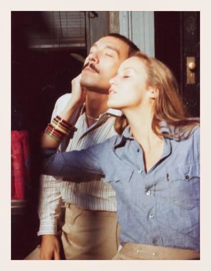 Antonio and Jerry Hall. 1976, 	4.5 x 3.25 inch unique vintage Kodak print