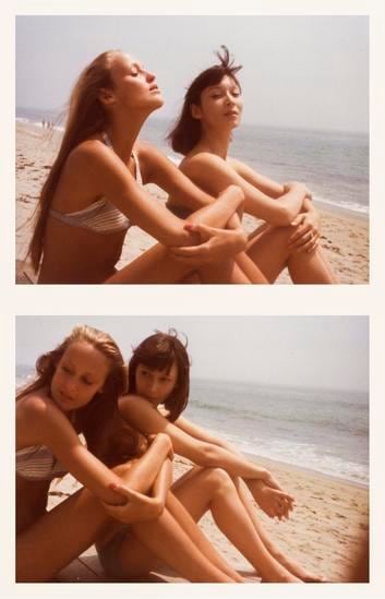 Jerry Hall and Adele Lutz. 1974, 	Two 3.25 x 4.5 inch unique vintage Kodak prints