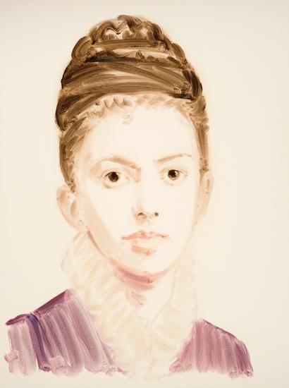 Elizabeth Butler.  From the series "The History of Art".  Oil on paper.  16 x 12 inches.