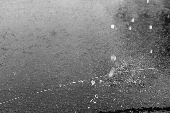 Rain Drops and White Line. Wilkes-Barre. June 1973.