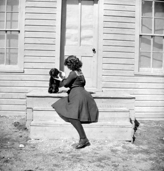 Mabel Wilcox and Button, 1902, 15 x 15 gelatin silver print from the original negative