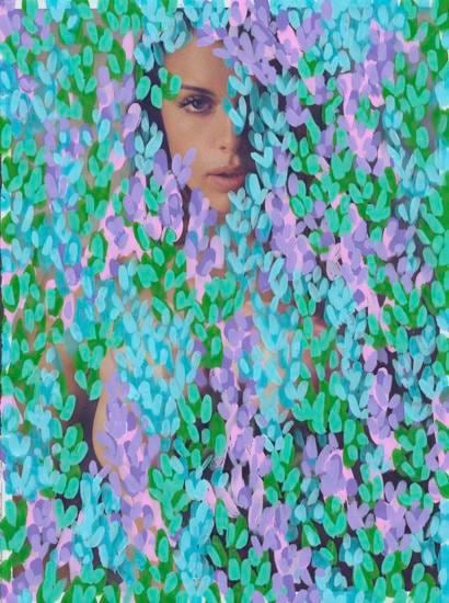 Untitled (Julia Fox by Greg Manis for Playboy, November, 2015), 2016, 	Acrylic on Magazine Page