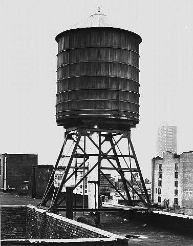 Bernd & Hilda Becher. Water Tower: Broome St. / Mercer St. 1978. Gelatin silver print. 23 x 19 3/4 inches.