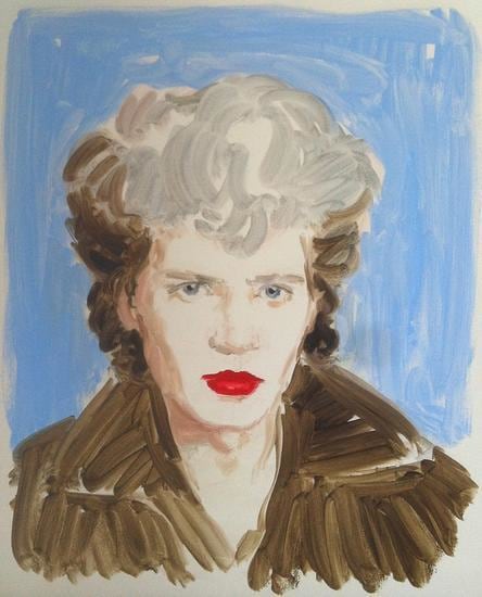 Robert Mapplethorpe.&nbsp; From the series &quot;Drag&quot;.&nbsp; Oil on wood.&nbsp; 20 x 16 inches.