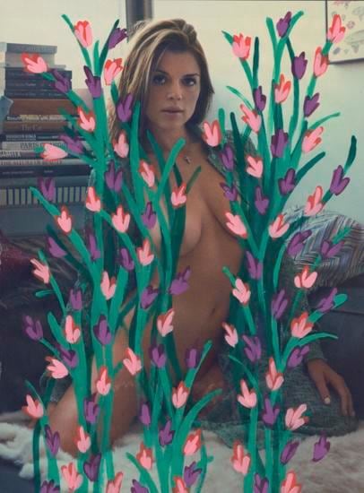  Untitled (Julia Fox by Greg Manis for Playboy, November, 2015), 2016, 	Acrylic on Magazine Page