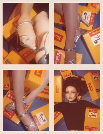 Nina (Shoe Series), 1976, 	Four 4.5 x 3.25 inch unique vintage Kodak prints