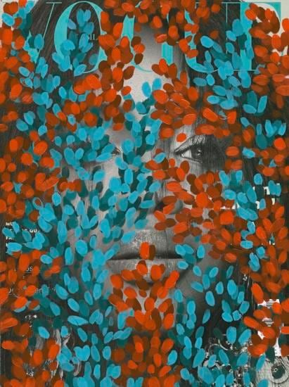 Untitled (Naomi Campbell by Zee Nunes for cover of Brasil Vogue, May, 2016), 2016, 	Acrylic on Magazine Page