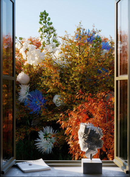 Tyche and the Garden, 2024, 58.5 x 43.25 inch archival pigment print
