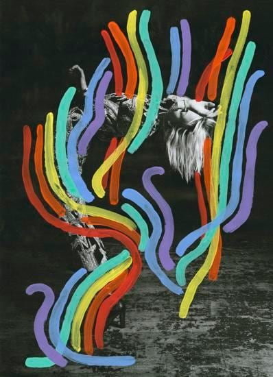  Untitled (Lili Summer by Hedi Slimane for Saint Laurent), 2016, 	Acrylic on Magazine Page