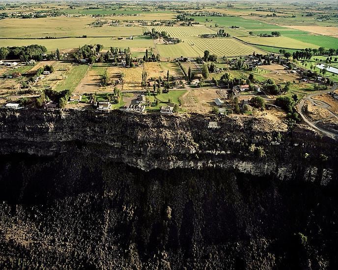 Houses on the Edge of the Snake River Lava Plain, Jerome, ID; 2009, 	24 x 30 inch pigment print - Edition of 5