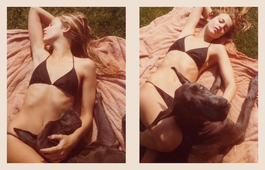 Jerry Hall, 1975, 	Two 4.5 x 3.25 inch unique vintage Kodak prints