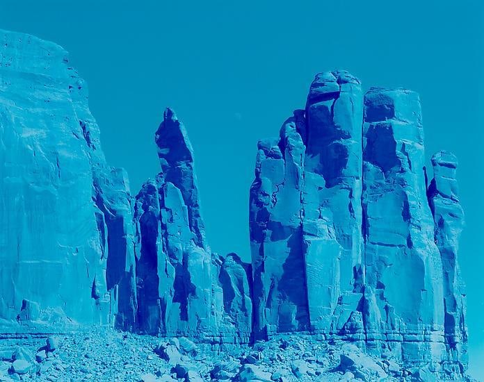 Moon Over Rocks, Monument Valley, Arizona, 2013, 	48 x 56 inch c-print