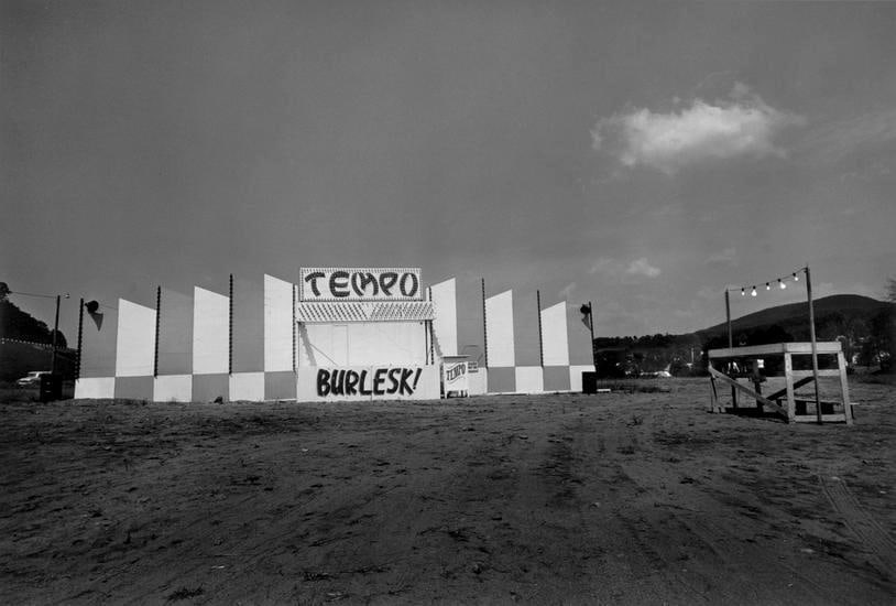 End of the lot, Essex Junction, VT, 1973, 	From “Carnival Strippers” 