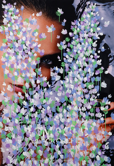 Untitled (Cara Delevingne by Mario Sorrenti for Tom Ford Black Orchid), 2016 , Acrylic on NYC Bus-Stop Shelter Advertisement 