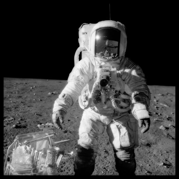 049 Alan Bean at Sharp Crater With the Handtool