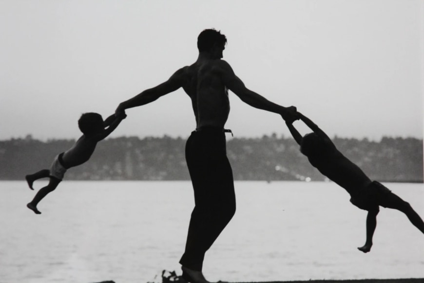 John Dominis  Jacques D'Amboise Playing with his Children, Seattle, Washington, 1962.