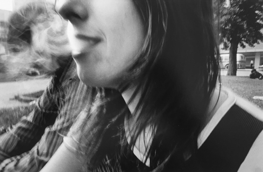 Exchanging Smoke on Square, 1971, 11 x 14 inches