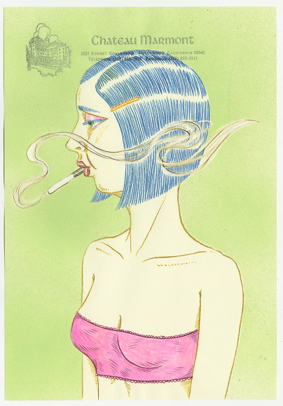 ED TEMPLETON Blue Hair and Pink Top, 2019