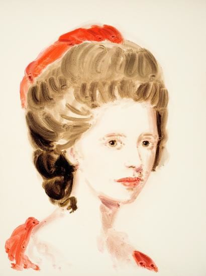 Angelica Kauffmann.  From the series "The History of Art".  Oil on paper.  16 x 12 inches.